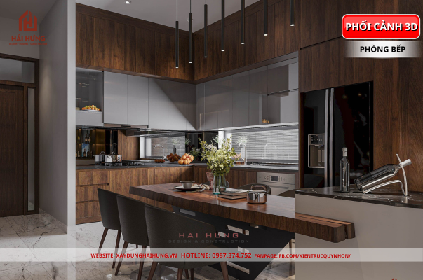 So sánh 3D & thực tế nhà phố 3 tầng đẹp anh CAO SON: kiến trúc hiện đại