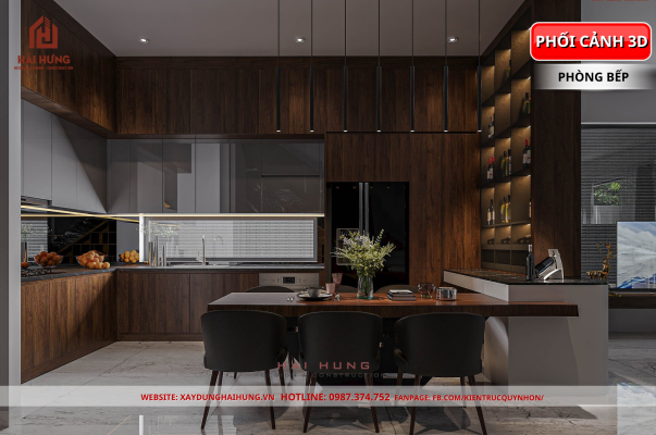 So sánh 3D & thực tế nhà phố 3 tầng đẹp anh CAO SON: kiến trúc hiện đại