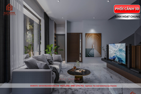 So sánh 3D & thực tế nhà phố 3 tầng đẹp anh CAO SON: kiến trúc hiện đại