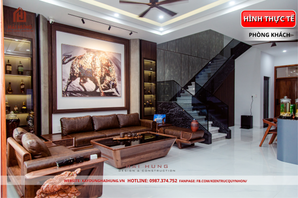 So sánh 3D & thực tế nhà phố 3 tầng đẹp anh CAO SON: kiến trúc hiện đại