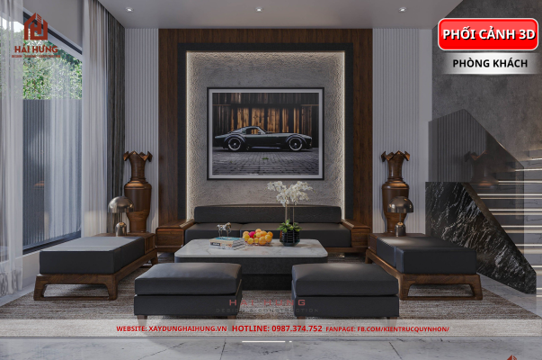 So sánh 3D & thực tế nhà phố 3 tầng đẹp anh CAO SON: kiến trúc hiện đại