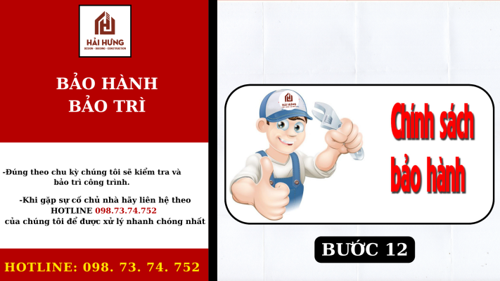 BƯỚC 12: BẢO HÀNH – BẢO TRÌ