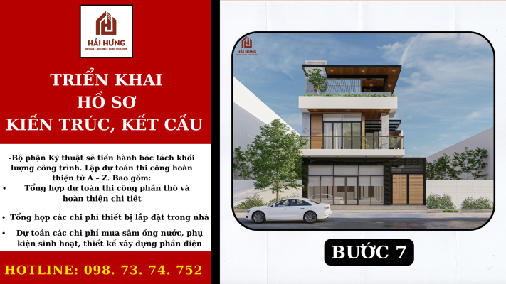 BƯỚC 7: TRIỂN KHAI HỒ SƠ KIẾN TRÚC – KẾT CẤU