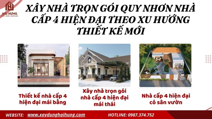 Xây nhà trọn gói Quy Nhơn nhà cấp 4 hiện đại theo xu hướng thiết kế mới.webp