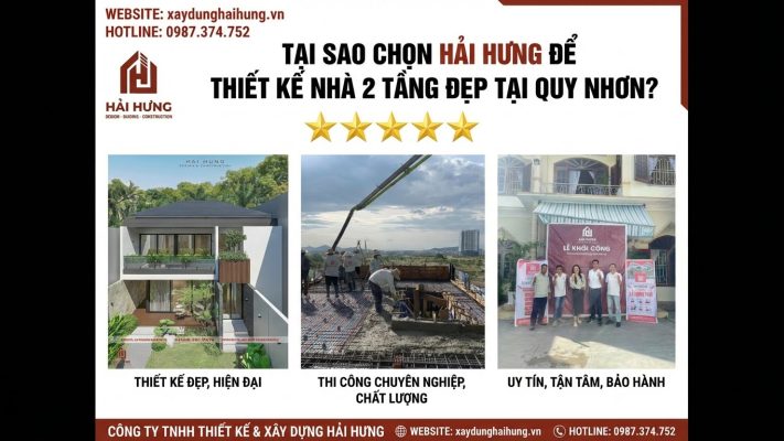 Vì sao nên chọn Hải Hưng cho thiết kế nhà đẹp 2 tầng Quy Nhơn?