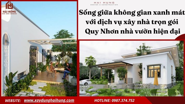 Sống giữa không gian xanh mát với dịch vụ xây nhà trọn gói Quy Nhơn nhà vườn hiện đại.webp
