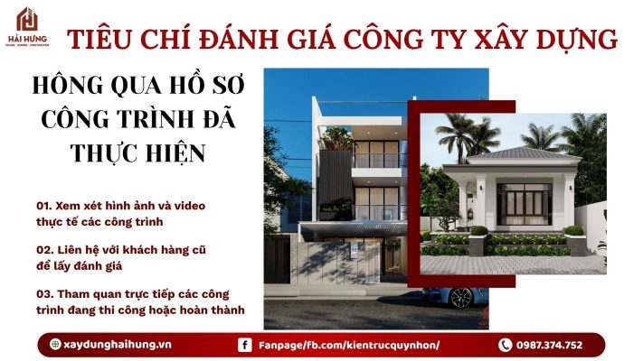 Tiêu chí đánh giá công ty xây dựng uy tín Quy Nhơn thông qua hồ sơ công trình đã thực hiện.webp