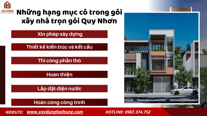 Những hạng mục có trong gói xây nhà trọn gói Quy Nhơn.webp