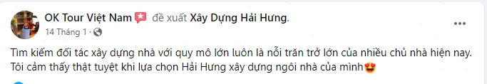 Đơn vị khách hàng du lịch dã tin tưởng và lựa chọn Hải Hưng xây dựng nahf phố kết hợp kinh doanh văn phòng 