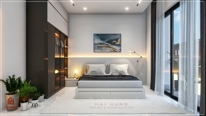 phòng ngủ 3 mẫu biệt thự phố hiện đại