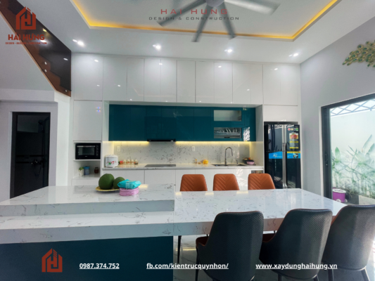 Hoàn thiện phòng bếp nhà phố tân cổ điển 3 tầng  anh Hải - Chị Ngân 