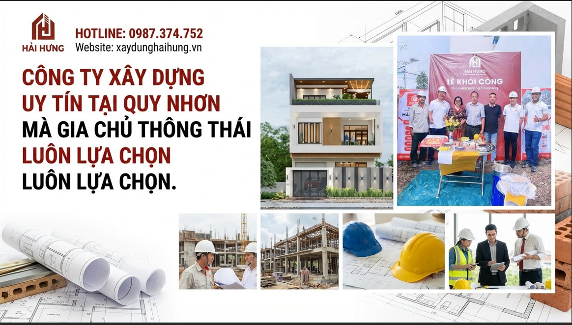 Công ty xây dựng uy tín Quy Nhơn các chủ nhà thông thái luôn chọn?