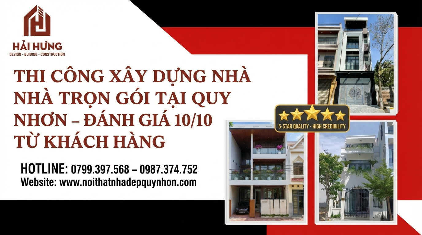 Xây nhà trọn gói Quy Nhơn với điểm 10 từ các khách hàng