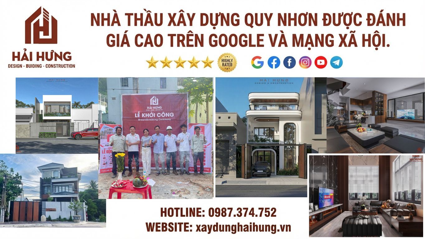 Nhà thầu xây dựng Quy Nhơn được đánh giá cao trên Google và mạng xã hội.webp