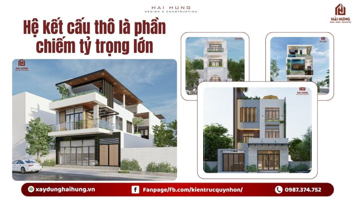 Hệ kết cấu thô là phần chiếm tỷ trọng lớn.webp