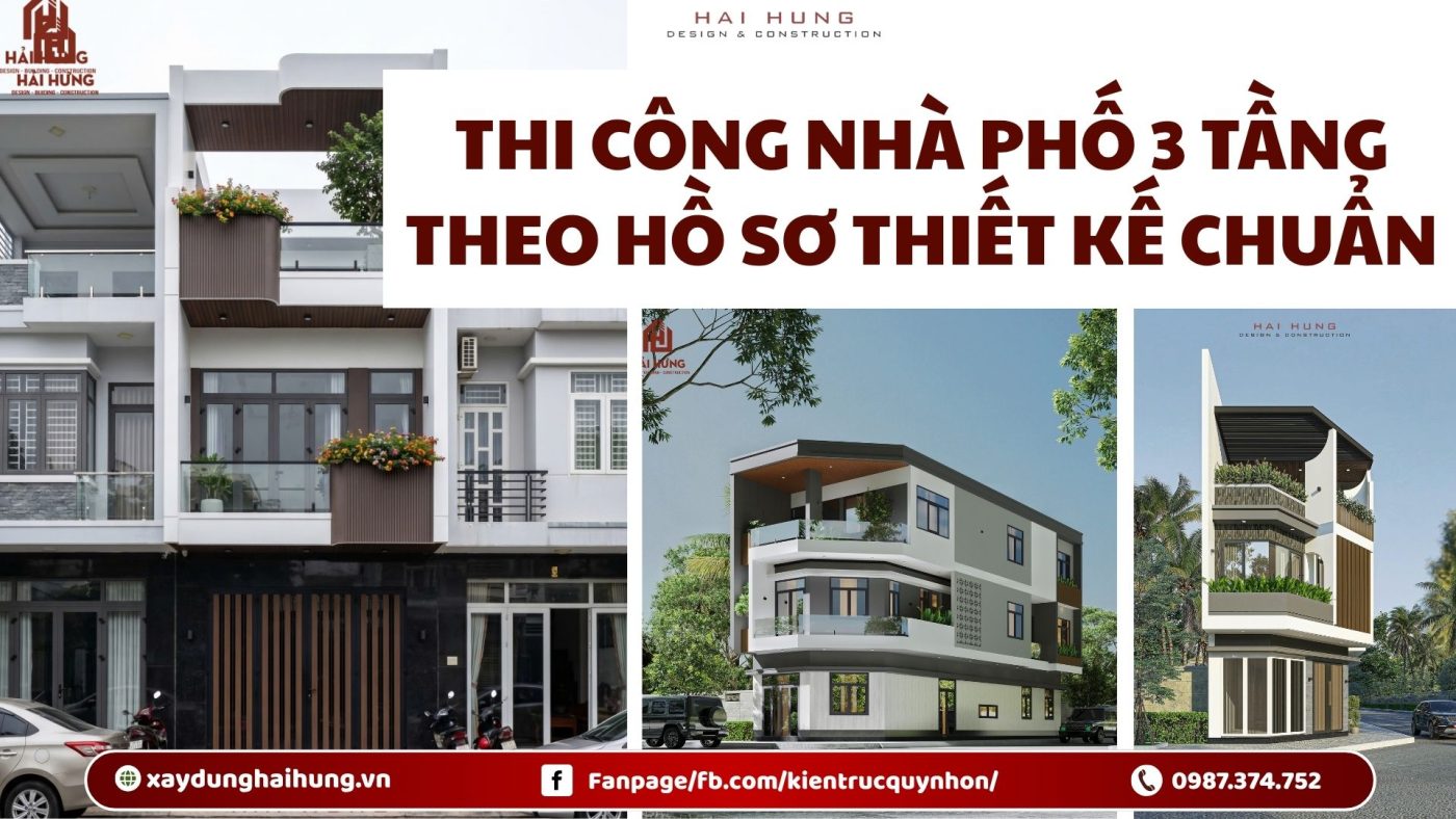 Thi công nhà phố 3 tầng theo hồ sơ thiết kế chuẩn.webp