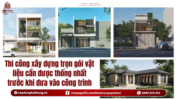 Thi công xây dựng trọn gói vật liệu cần được thống nhất trước khi đưa vào công trình.webp
