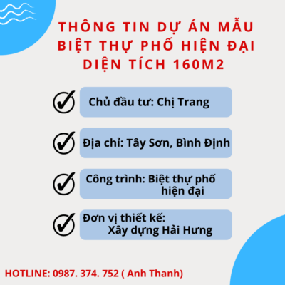 MẪU BIỆT THỰ PHỐ HIỆN ĐẠI DIỆN TÍCH 160M2