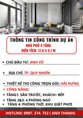 THÔNG TIN DỰ ÁN NHÀ PHỐ 4 TẦNG