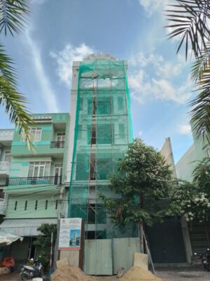 Hình thi công nhà phố tân cổ điển 5 tầng