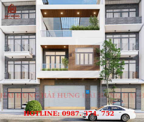 Mặt tiền nhà phố 3 tầng hiện đại