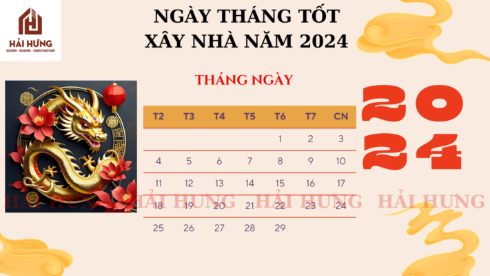 Chọn ngày tốt xây nhà năm 2024