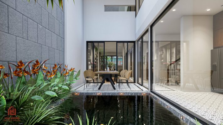 Nhà phố 3 tầng phong cách hiện đại