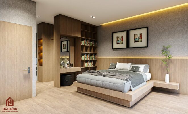 Phòng ngủ nhà phố hiện đại 3 tầng
