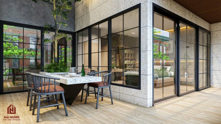Nhà phố 3 tầng phong cách hiện đại