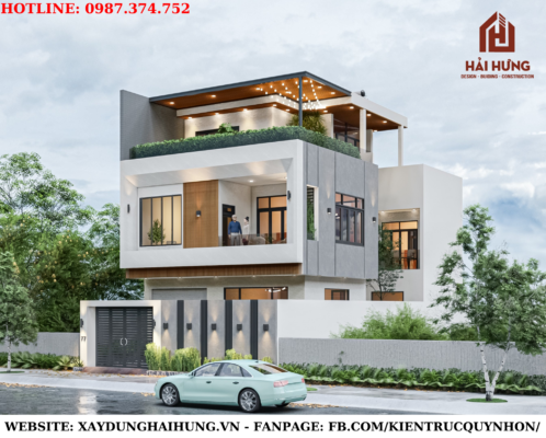 Nhà phố hiện đại 3 tầng chị Trang
