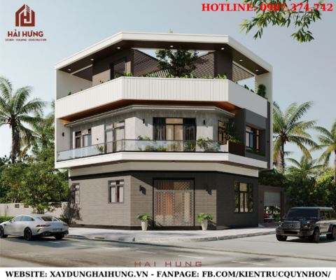 Công trình nhà phố lô góc 2 mặt tiền chú Thu