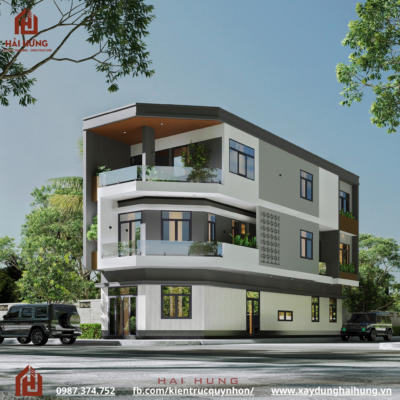Thiết kế nhà phố lô góc 2 mặt tiền tại P. Bình Định - TX. An Nhơn