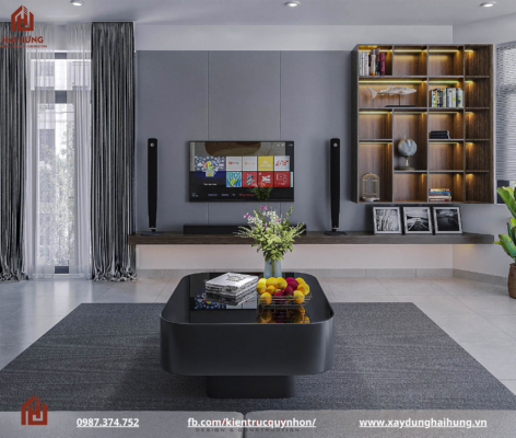 Nội thất phòng khách nhà phố lô góc 2 mặt tiền
