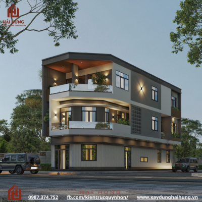 Thiết kế nhà phố lô góc 2 mặt tiền tại P. Bình Định - TX. An Nhơn