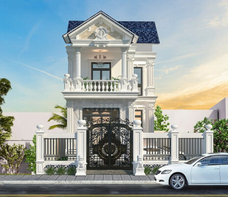 Thiết kế nhà phố 2 tầng cổ điển