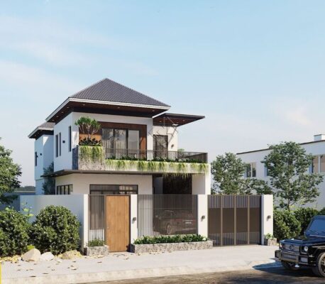 Thiết kế nhà phố 2 tầng có không gian xanh và ánh sáng tự nhiên