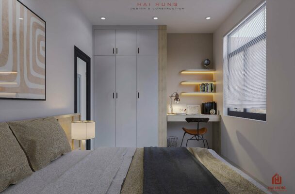 Thiết kế nội thất phòng ngủ nhà phố lô góc 2 mặt tiền