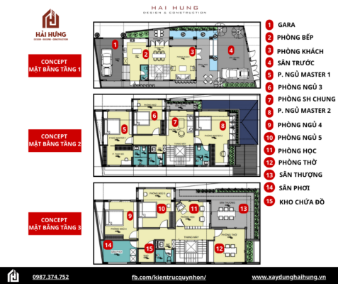 Mặt bằng bố trí công năng biệt thự vườn mái Nhật