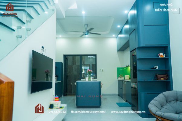 Hoàn thiện phòng khách nhà phố 2 tầng hiện đại