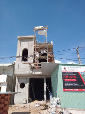 Cập nhât tiến độ thi công nhà phố hiện đại 2 tầng