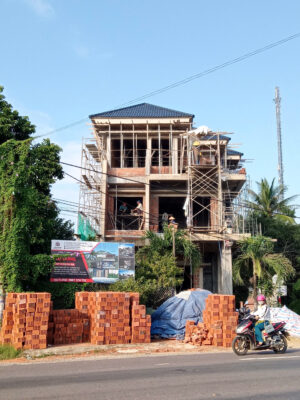 Cập nhât tiến độ thi công biệt thự phố hiện đại mái Nhật