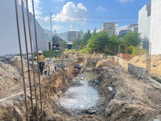 Cập nhât tiến độ thi công nhà phố hiện đại 2 tầng