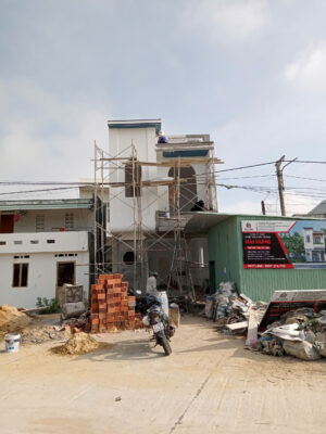 Cập nhât tiến độ thi công nhà phố hiện đại 2 tầng