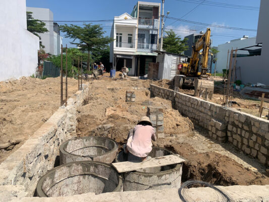 Cập nhât tiến độ thi công nhà phố hiện đại 2 tầng