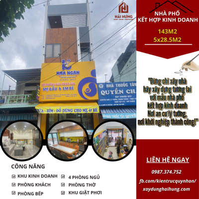 Hoàn Thiện Nhà Phố Kết Hợp Kinh Doanh 4 Tầng Xây Nhà Trọn Gói