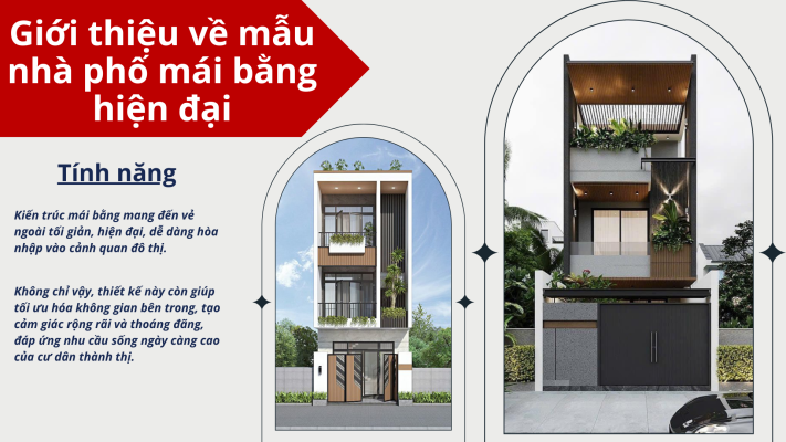 Giới thiệu về mẫu nhà phố mái bằng hiện đại
