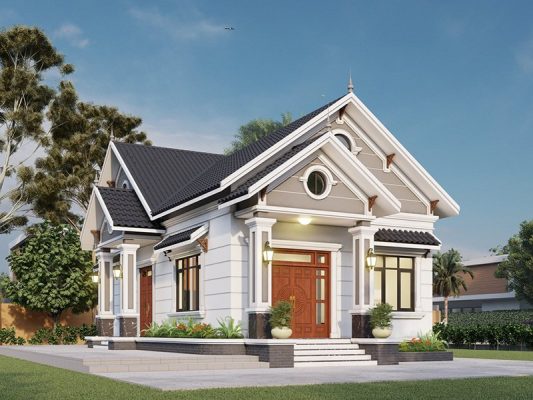 Nhà cấp 4 mái Thái có sân vườn rộng