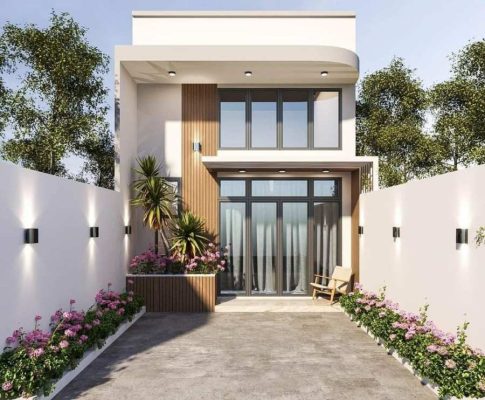 Nhà cấp 4 sân vườn có gác lửng hiện đại