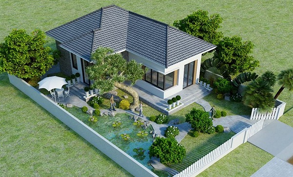 Nhà cấp 4 có sân vườn phong cách Nhật Bản