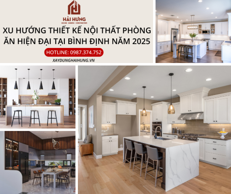 Xu hướng thiết kế nội thất phòng ăn hiện đại tại Bình Định năm 2025